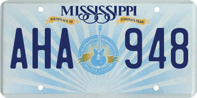 MS license plate AHA948