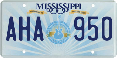 MS license plate AHA950