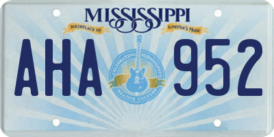 MS license plate AHA952