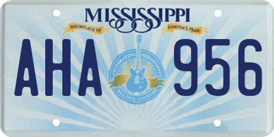 MS license plate AHA956
