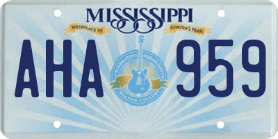 MS license plate AHA959