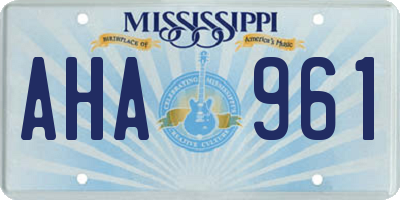MS license plate AHA961