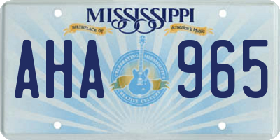 MS license plate AHA965