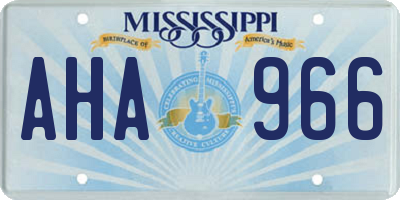 MS license plate AHA966