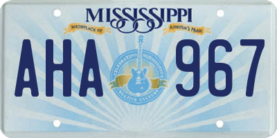 MS license plate AHA967