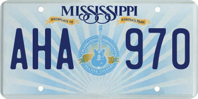 MS license plate AHA970
