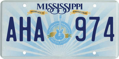 MS license plate AHA974