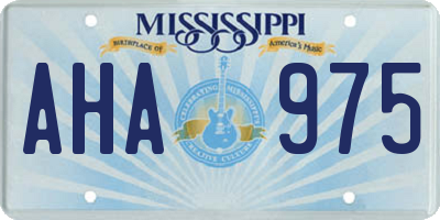 MS license plate AHA975