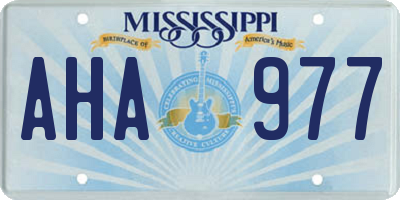 MS license plate AHA977