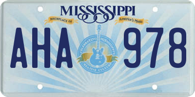 MS license plate AHA978