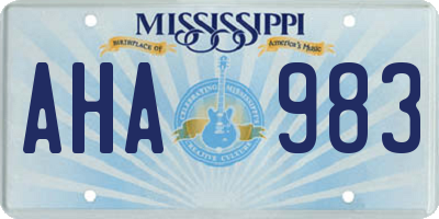 MS license plate AHA983