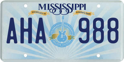 MS license plate AHA988