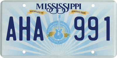 MS license plate AHA991