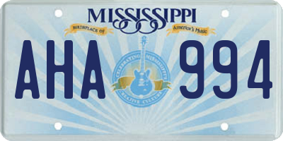 MS license plate AHA994