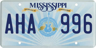 MS license plate AHA996