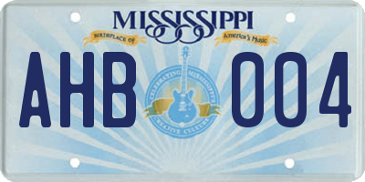 MS license plate AHB004