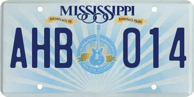 MS license plate AHB014