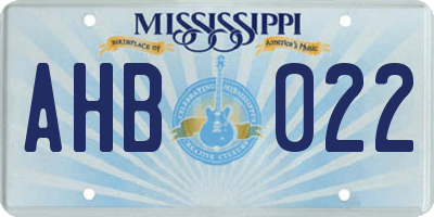 MS license plate AHB022