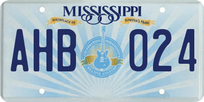 MS license plate AHB024