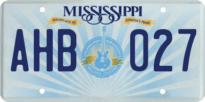 MS license plate AHB027