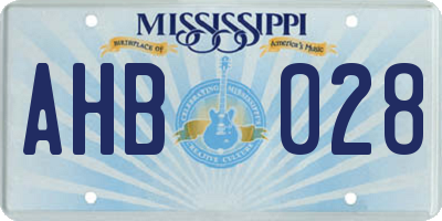 MS license plate AHB028