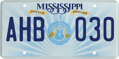 MS license plate AHB030