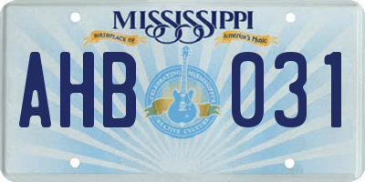 MS license plate AHB031