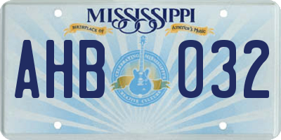 MS license plate AHB032