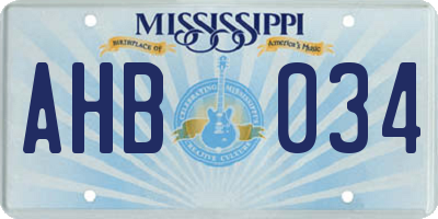 MS license plate AHB034