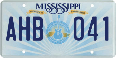 MS license plate AHB041