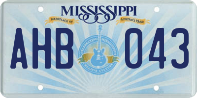 MS license plate AHB043