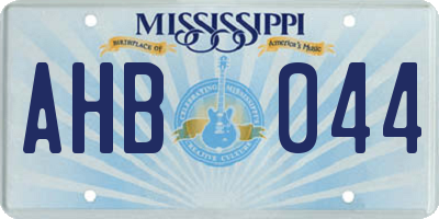 MS license plate AHB044