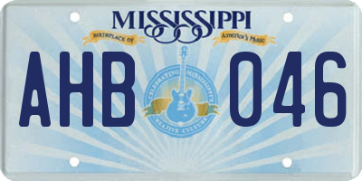 MS license plate AHB046
