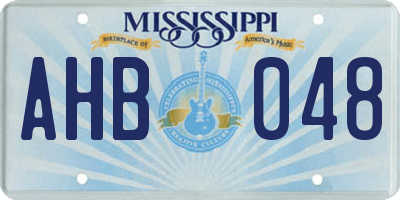 MS license plate AHB048