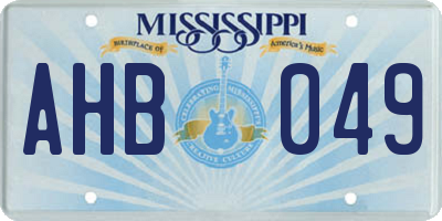 MS license plate AHB049