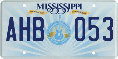 MS license plate AHB053