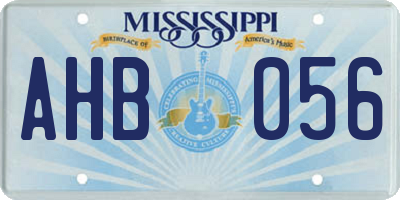 MS license plate AHB056