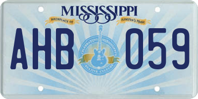 MS license plate AHB059