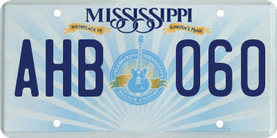 MS license plate AHB060
