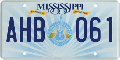 MS license plate AHB061