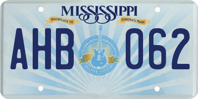 MS license plate AHB062