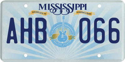 MS license plate AHB066