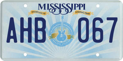 MS license plate AHB067