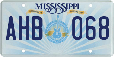 MS license plate AHB068