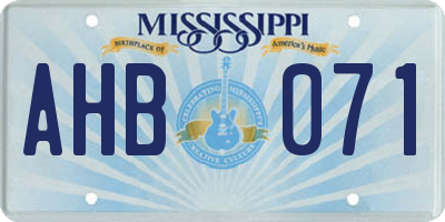 MS license plate AHB071