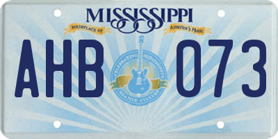 MS license plate AHB073