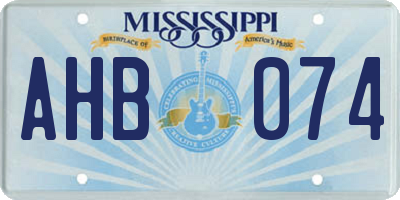 MS license plate AHB074