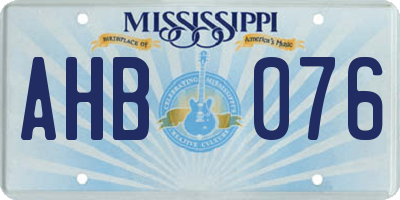 MS license plate AHB076