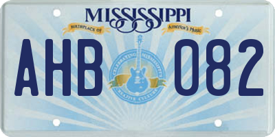 MS license plate AHB082