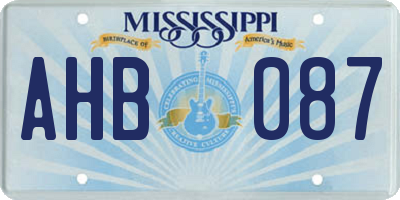 MS license plate AHB087